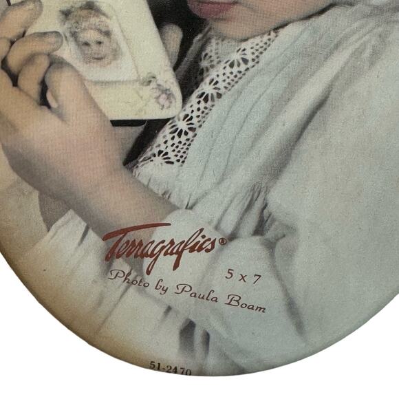 Vintage 1987 Terragrafics Oval Photo Frame 5x7 Photo - Picture 9 of 9